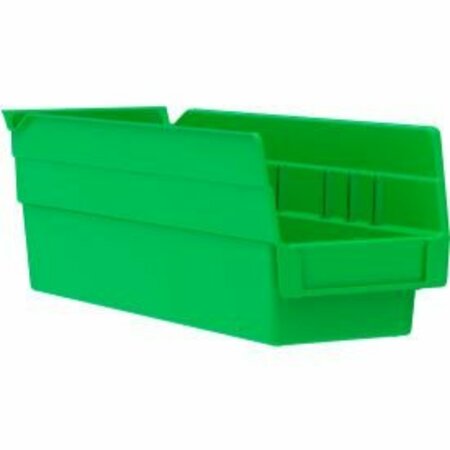 AKRO-MILS Nesting Storage Shelf Bin, Plastic, 30120, 4-1/8 in W in x 11-5/8 in D in x 4 in H, Green 30120GREEN